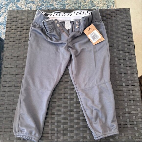 DeMarini Girls' Fierce Softball Pants, Gray, Girls Large - Picture 3 of 5